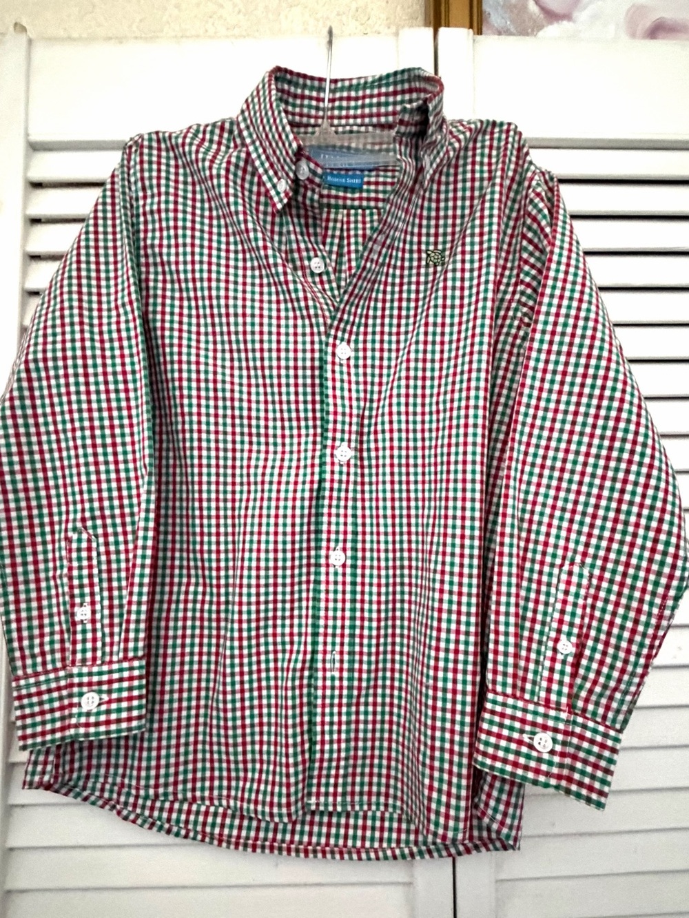 J. Bailey Roscoe shirt Boys' Classic Button-Down Plaid Shirt in Red & Green